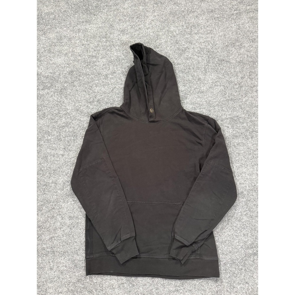 Buck Mason Hoodie Sweatshirt Mens Medium Black Pullover Kangaroo Pocket Fleece